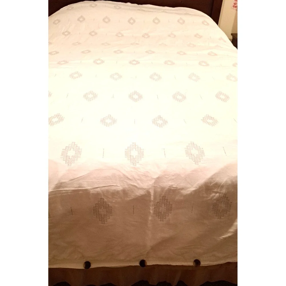Nate Bercus White Cotton Embroidery Duvet Cover +Thin Layer of Insulation Queen